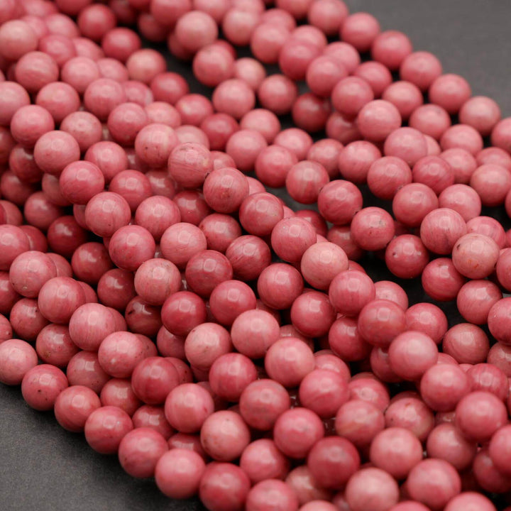 Pink Rhodonite A · Smooth · Round · 6mm, 8mm, 10mm, Tejas Beads, Beads