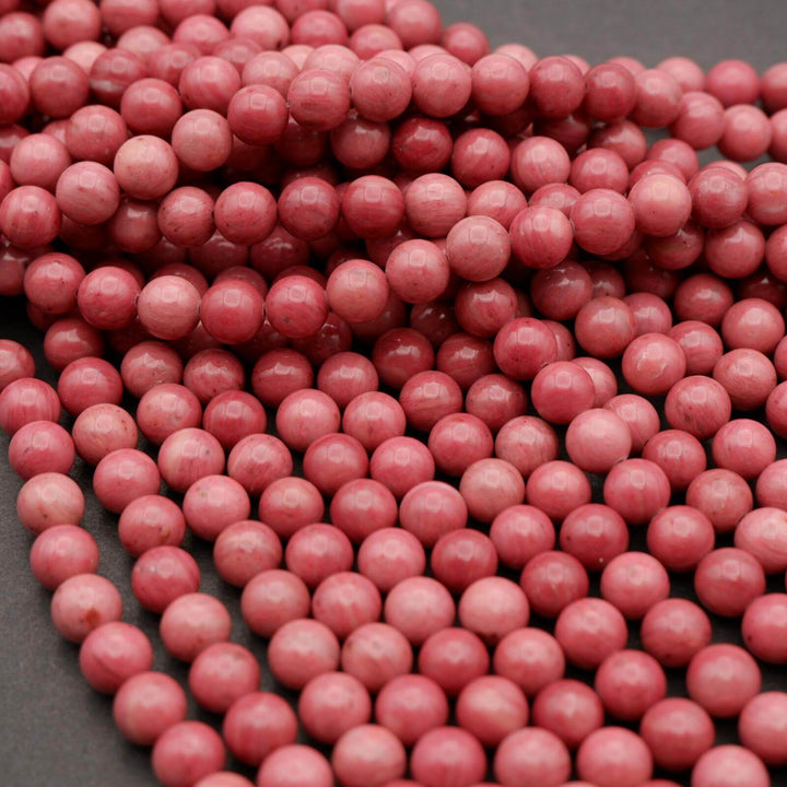 Pink Rhodonite A · Smooth · Round · 6mm, 8mm, 10mm, Tejas Beads, Beads
