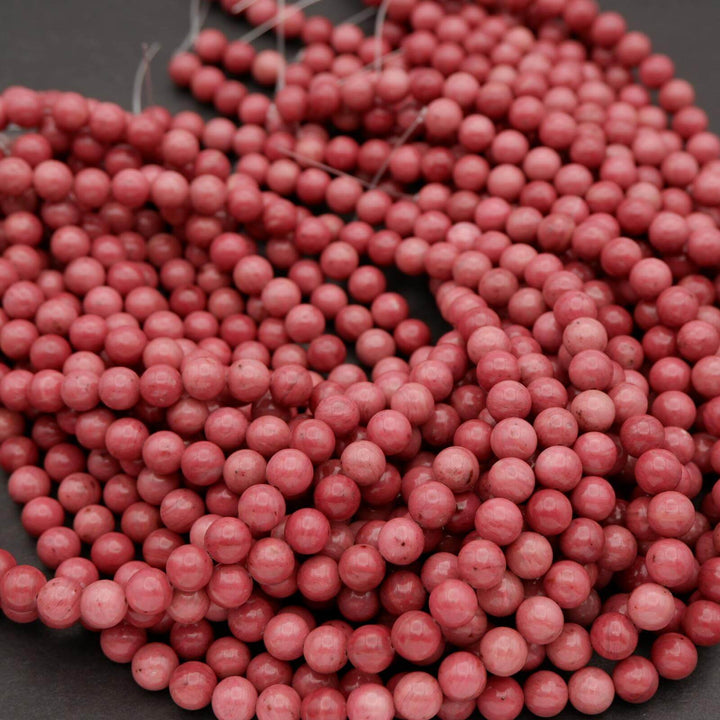 Pink Rhodonite A · Smooth · Round · 6mm, 8mm, 10mm, Tejas Beads, Beads
