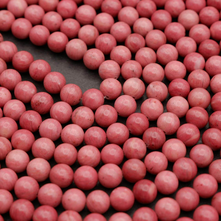Pink Rhodonite A · Smooth · Round · 6mm, 8mm, 10mm, Tejas Beads, Beads