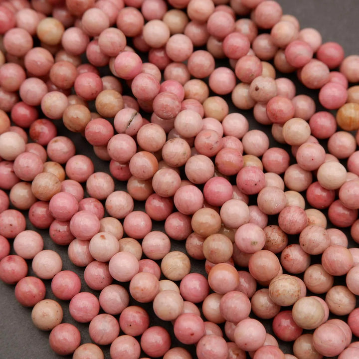Wood Rhodonite · Smooth · Round · 4mm, 6mm, 8mm, 10mm, Tejas Beads, Beads