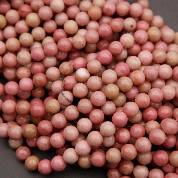 Wood Rhodonite · Smooth · Round · 4mm, 6mm, 8mm, 10mm, Tejas Beads, Beads