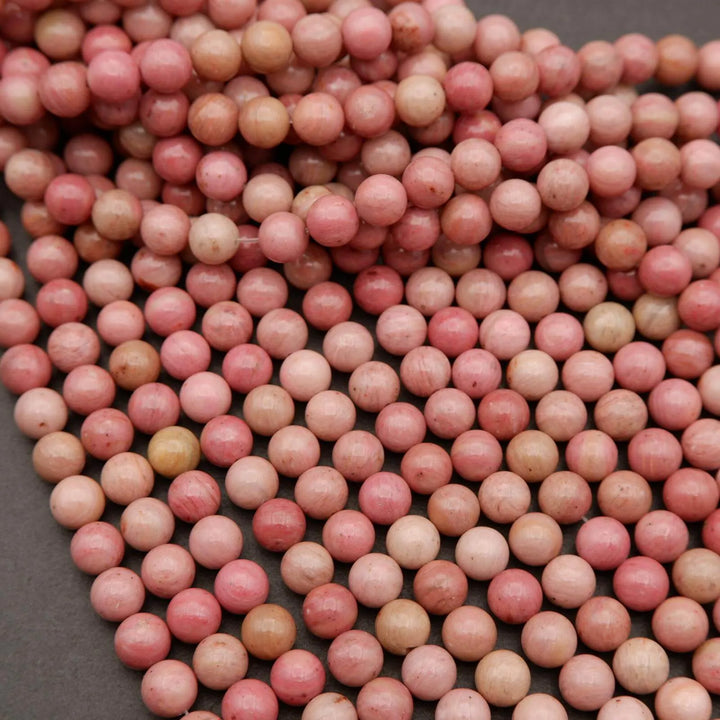 Wood Rhodonite · Smooth · Round · 4mm, 6mm, 8mm, 10mm, Tejas Beads, Beads