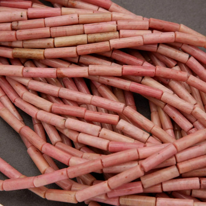 Pink Rhodonite · Smooth · Tube · 4mm, Tejas Beads, Beads