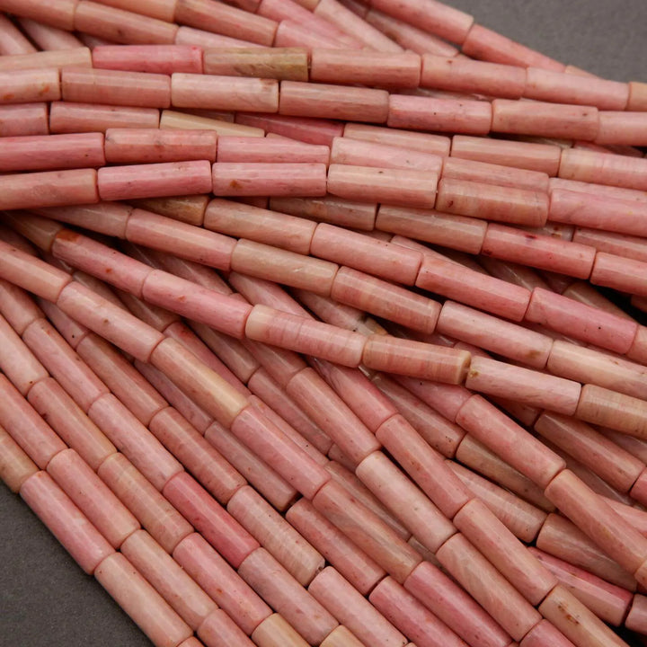 Pink Rhodonite · Smooth · Tube · 4mm, Tejas Beads, Beads