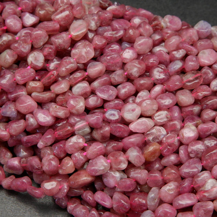 Pink tourmaline beads.
