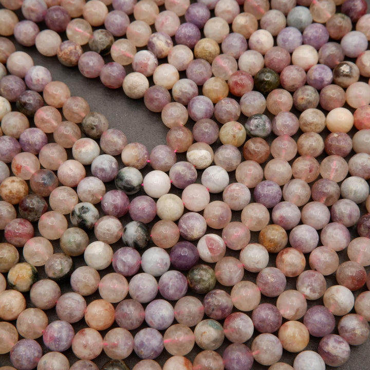Pink Tourmaline in Purple Mica · Smooth · Round · 4mm, 6mm, 8mm, 10mm, Tejas Beads, Beads
