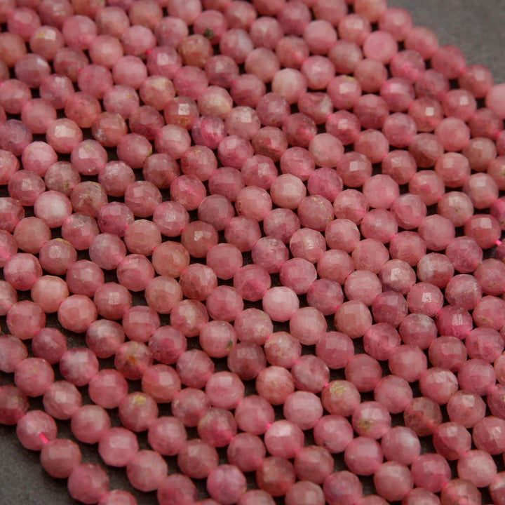 Pink Tourmaline A · Microfaceted · Round · 2mm, 3mm, 4mm, Tejas Beads, Beads
