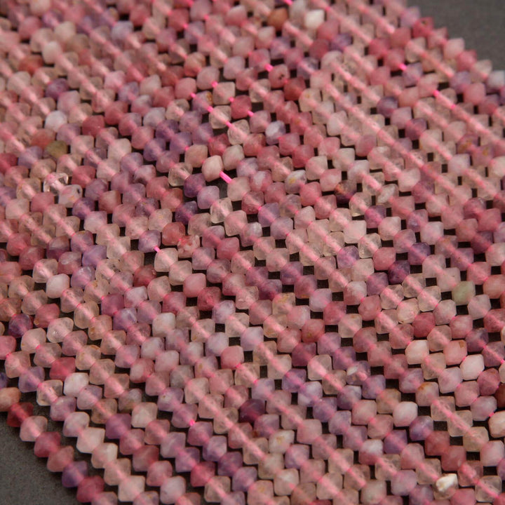 Pink Tourmaline · Microfaceted · Saucer · 3.5mm, Tejas Beads, Beads