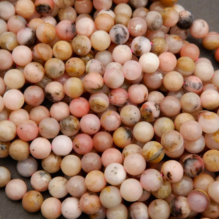 Dendritic Pink Opal · Smooth · Round · 6mm, 8mm, 10mm, Tejas Beads, Beads