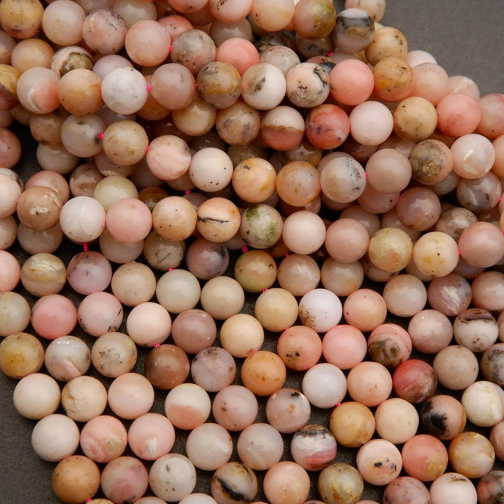 Dendritic Pink Opal · Smooth · Round · 6mm, 8mm, 10mm, Tejas Beads, Beads