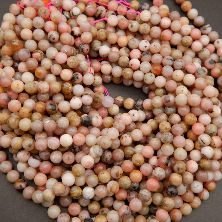 Dendritic Pink Opal · Smooth · Round · 6mm, 8mm, 10mm, Tejas Beads, Beads