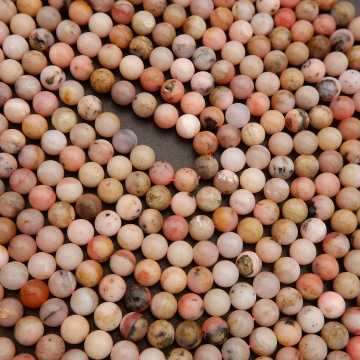 Dendritic Pink Opal · Smooth · Round · 6mm, 8mm, 10mm, Tejas Beads, Beads