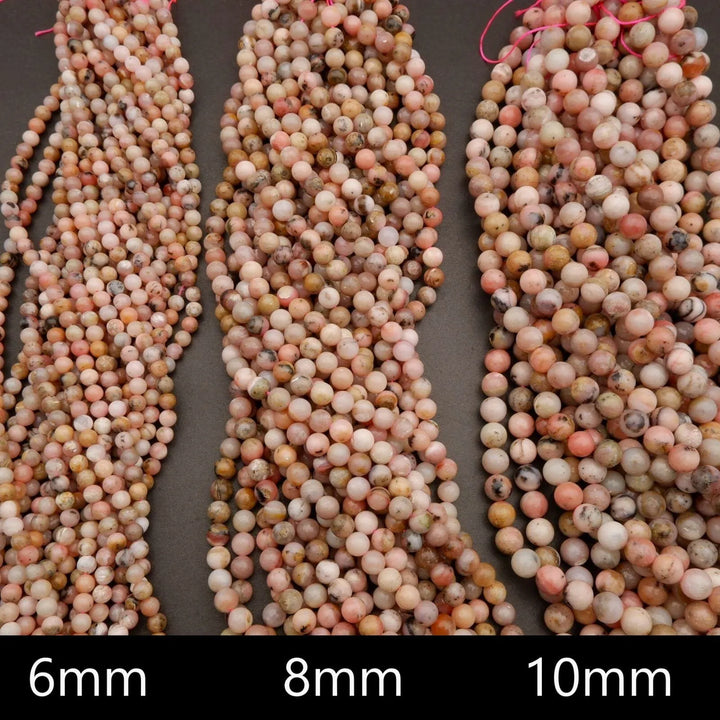 Dendritic Pink Opal · Smooth · Round · 6mm, 8mm, 10mm, Tejas Beads, Beads