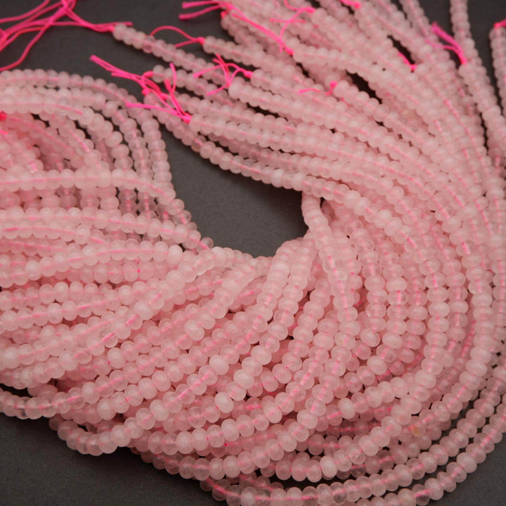 Rose Quartz · Smooth · Round · 4x6mm, Tejas Beads, Beads