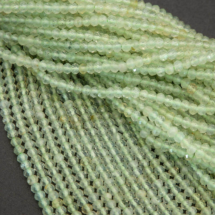 Prehnite · Microfaceted · Rondelle · 3x4mm, Tejas Beads, Beads