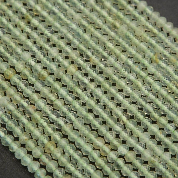 Prehnite · Microfaceted · Rondelle · 3x4mm, Tejas Beads, Beads