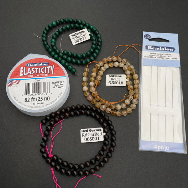 Prosperity Kit #1: 135" of Beads, Elastic Cord & Needle, Tejas Beads