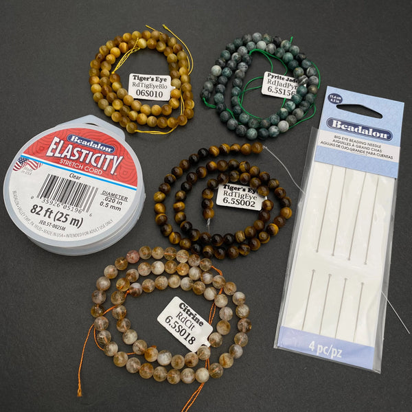 Prosperity Kit #2: 120" of Beads, Elastic Cord & Needle, Tejas Beads