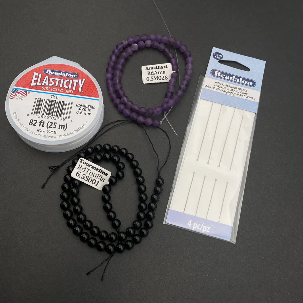 Protection Kit #2: 60" of Beads, Elastic Cord & Needle, Tejas Beads