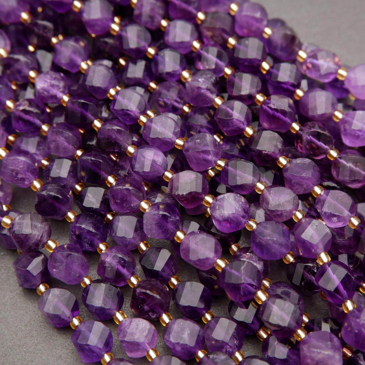 Amethyst · Faceted · Spiral Sphere · 8mm, 10mm, Tejas Beads, Beads