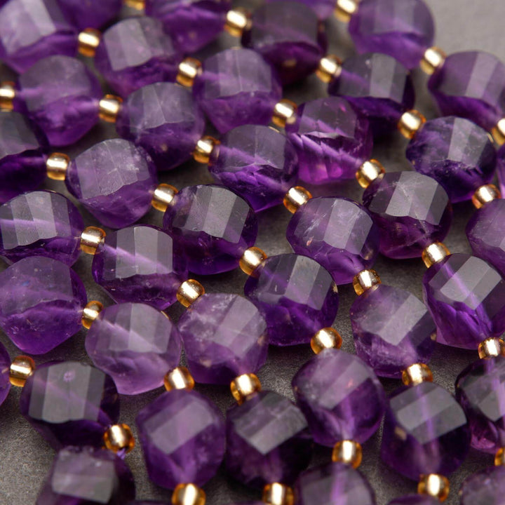 Amethyst · Faceted · Spiral Sphere · 8mm, 10mm, Tejas Beads, Beads