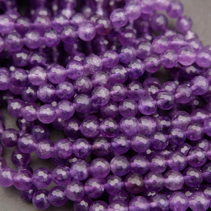 Amethyst · Faceted · Round · 6mm, 8mm, 10mm, Tejas Beads, Beads