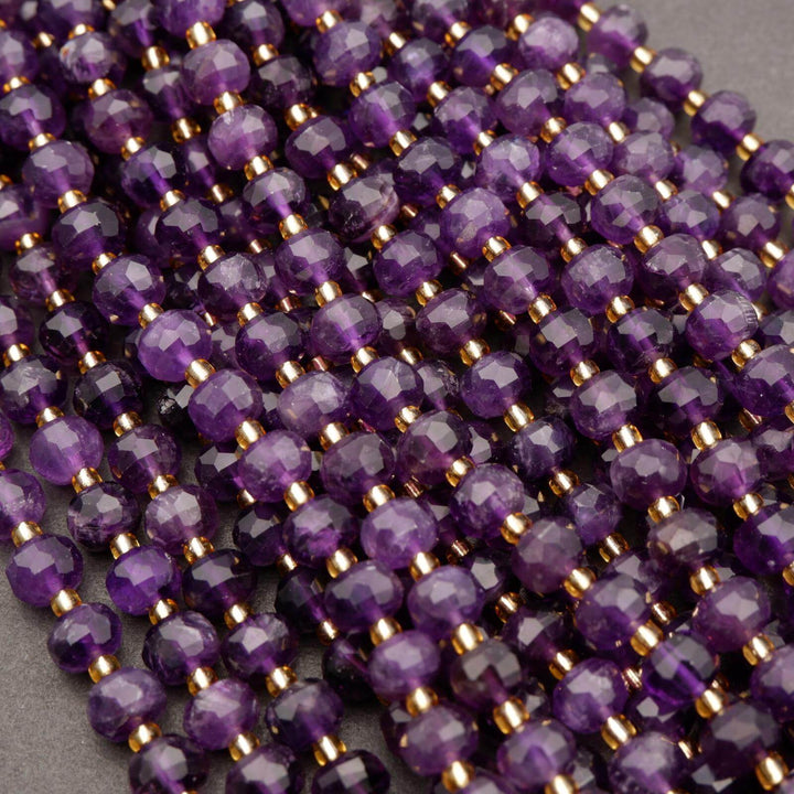 Amethyst · Faceted · Rondelle · 6x8mm, Tejas Beads, Beads