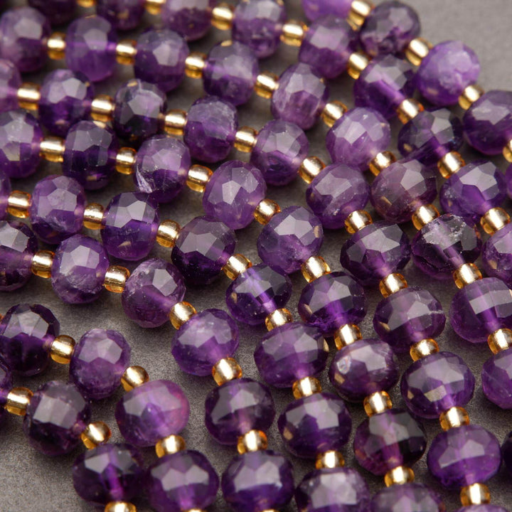 Amethyst · Faceted · Rondelle · 6x8mm, Tejas Beads, Beads