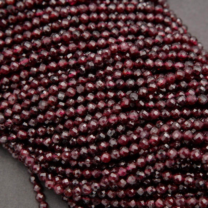 Purple Garnet · Microfaceted · Round · 2mm, 3mm, 4mm, Tejas Beads, Beads