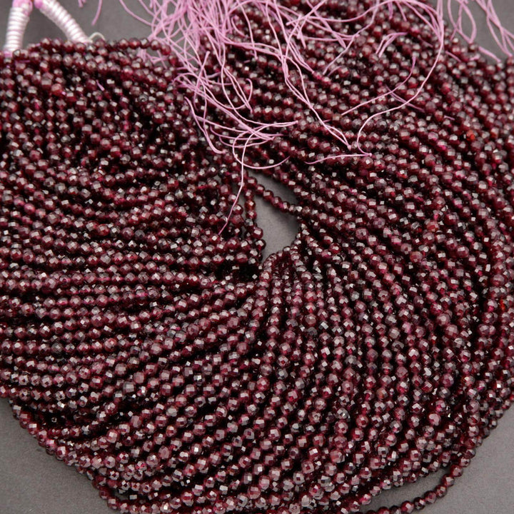 Purple Garnet · Microfaceted · Round · 2mm, 3mm, 4mm, Tejas Beads, Beads