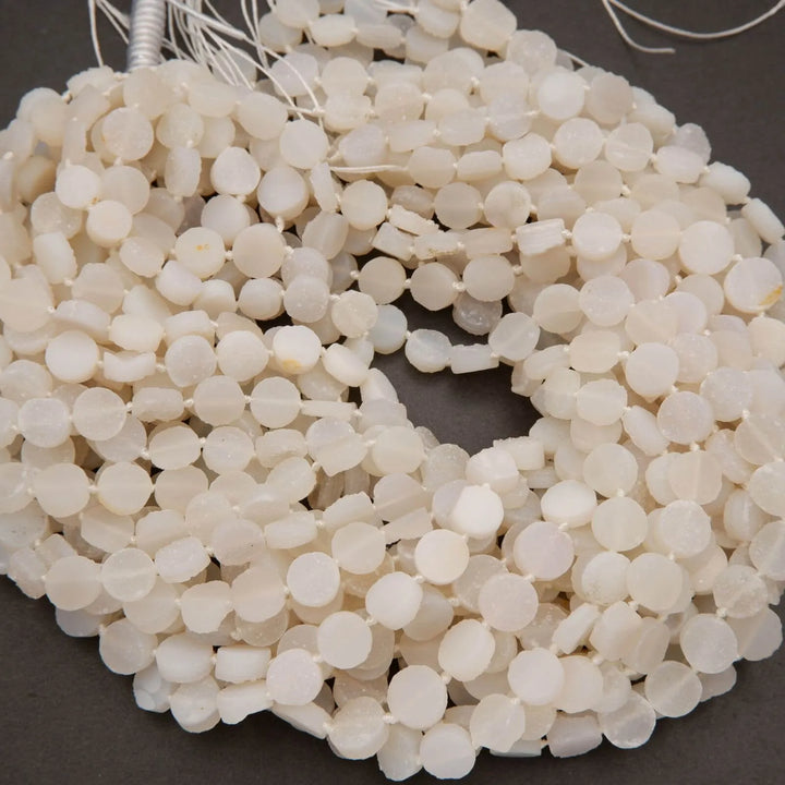 Druzy Agate · Matte · Coin · 10mm, 11mm, Tejas Beads, Beads