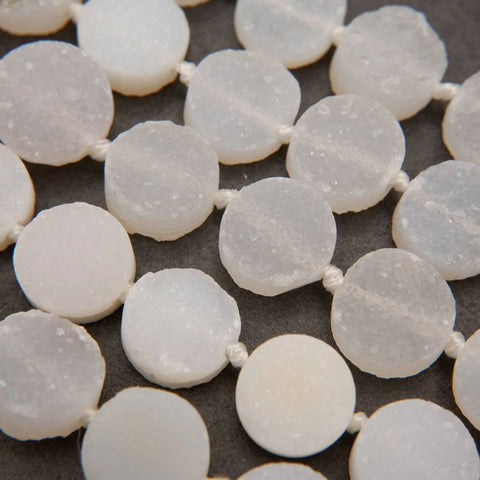 Druzy Agate · Matte · Coin · 10mm, 11mm, Tejas Beads, Beads