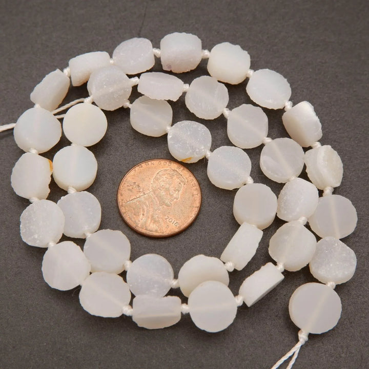 Druzy Agate · Matte · Coin · 10mm, 11mm, Tejas Beads, Beads