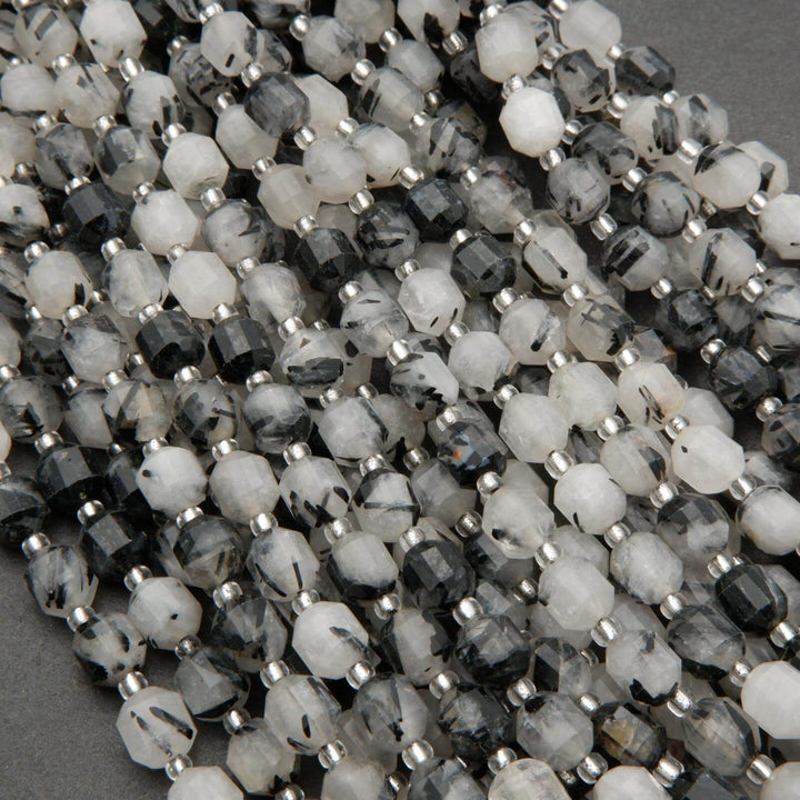 Tourmalated quartz beads.