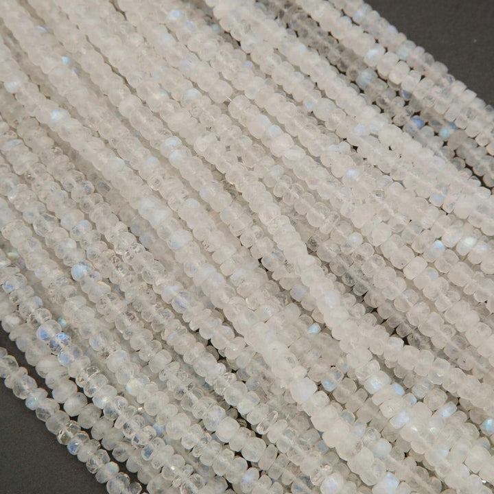 Rainbow Moonstone A+ · Microfaceted · Rondelle · 5mm, 6mm, 7mm, 8mm, Tejas Beads, Beads