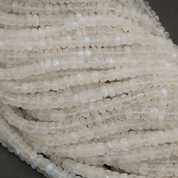Rainbow Moonstone A+ · Microfaceted · Rondelle · 5mm, 6mm, 7mm, 8mm, Tejas Beads, Beads