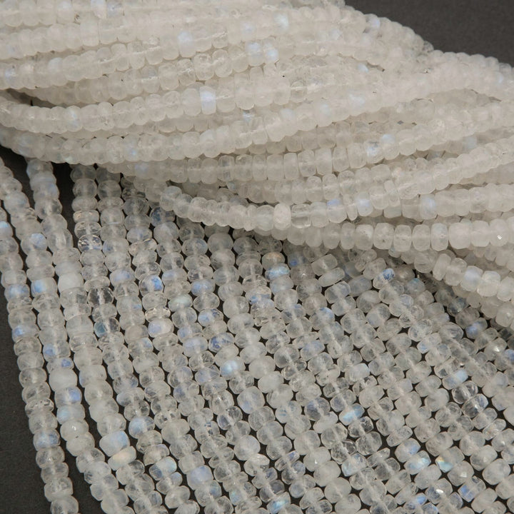 Rainbow Moonstone A+ · Microfaceted · Rondelle · 5mm, 6mm, 7mm, 8mm, Tejas Beads, Beads