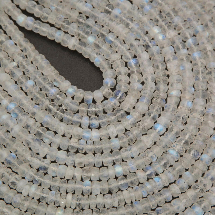 Rainbow Moonstone A+ · Microfaceted · Rondelle · 5mm, 6mm, 7mm, 8mm, Tejas Beads, Beads