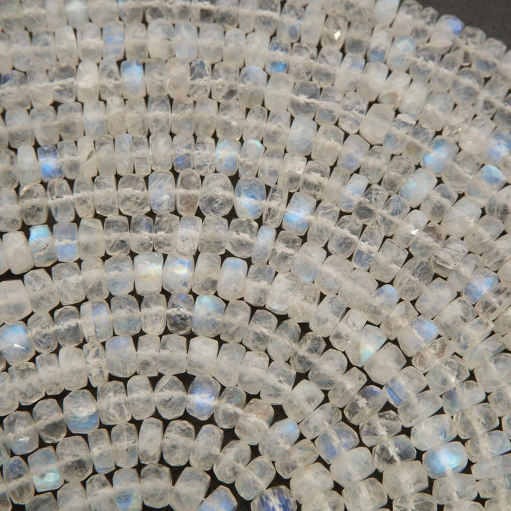 Rainbow Moonstone A+ · Microfaceted · Rondelle · 5mm, 6mm, 7mm, 8mm, Tejas Beads, Beads