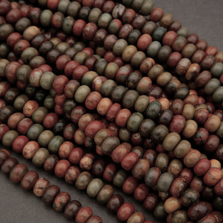 Red Creek Jasper · Smooth · Rondelle · 5x8mm, Tejas Beads, Beads
