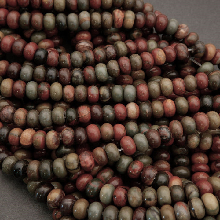 Red Creek Jasper · Smooth · Rondelle · 5x8mm, Tejas Beads, Beads