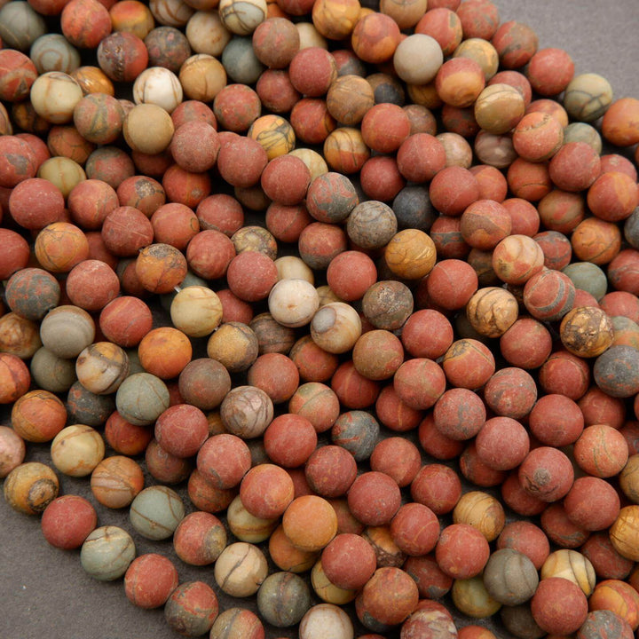 Red Creek Jasper · Matte · Round · 8mm, Tejas Beads, Beads