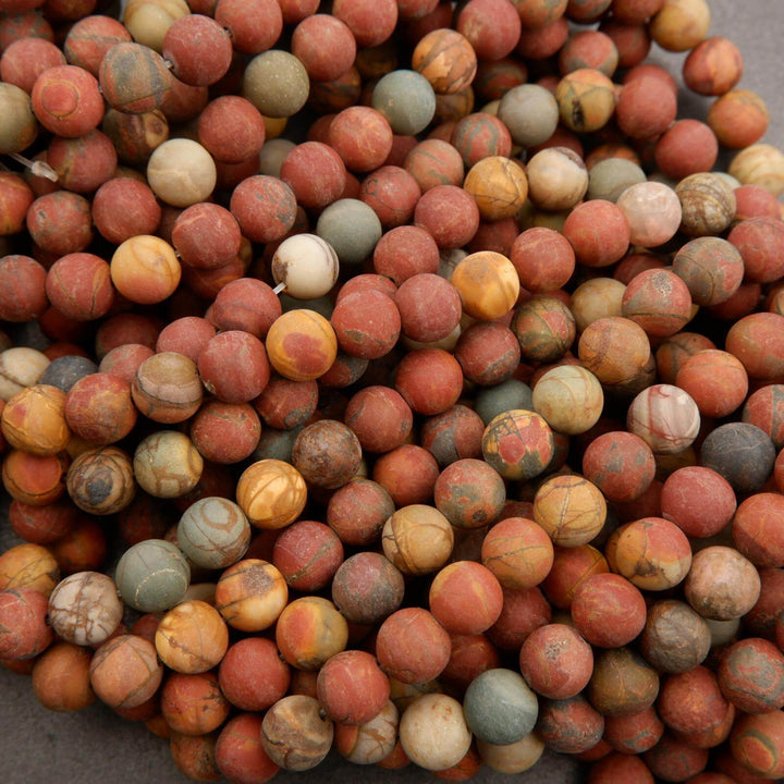 Red Creek Jasper · Matte · Round · 8mm, Tejas Beads, Beads