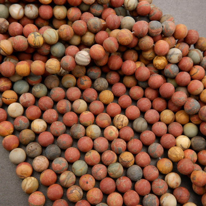 Red Creek Jasper · Matte · Round · 8mm, Tejas Beads, Beads