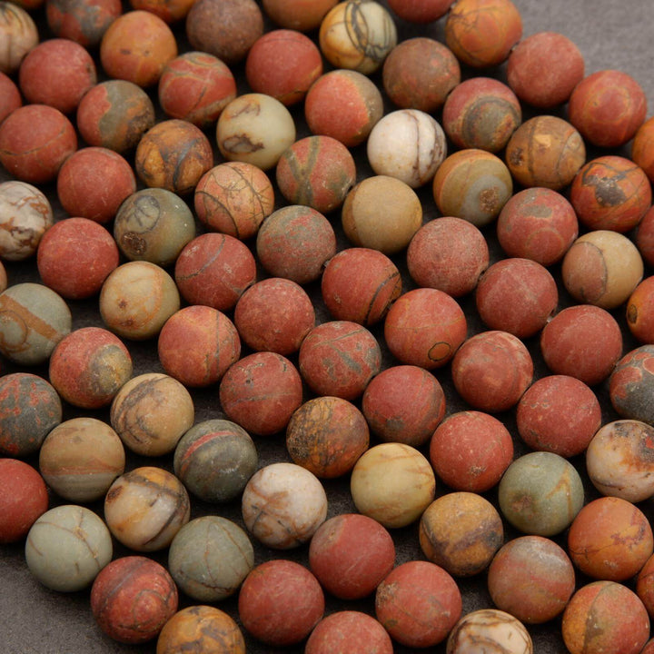 Red Creek Jasper · Matte · Round · 8mm, Tejas Beads, Beads