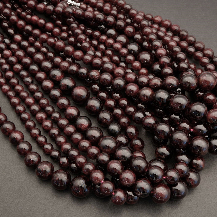 Red Garnet · Smooth · Round · Graduated 6mm to 14mm, Tejas Beads, Beads