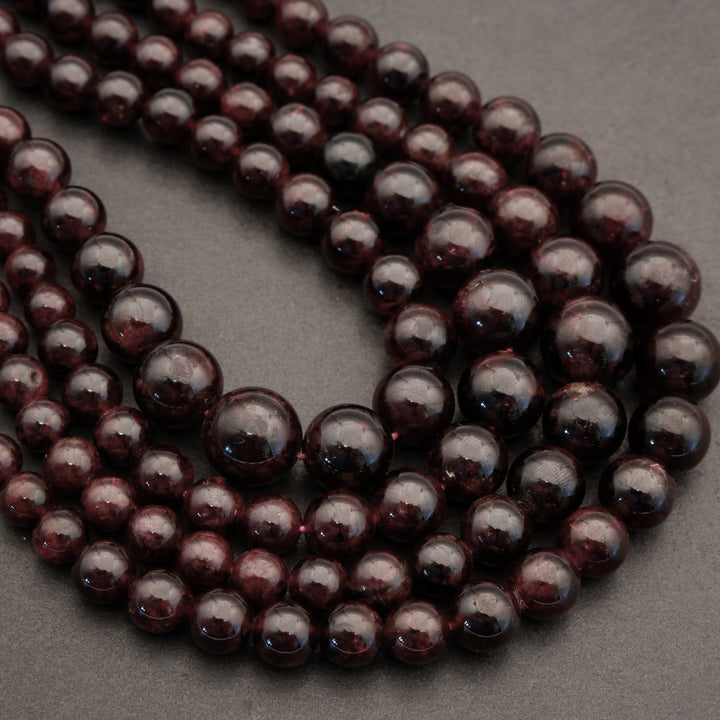 Red Garnet · Smooth · Round · Graduated 6mm to 14mm, Tejas Beads, Beads