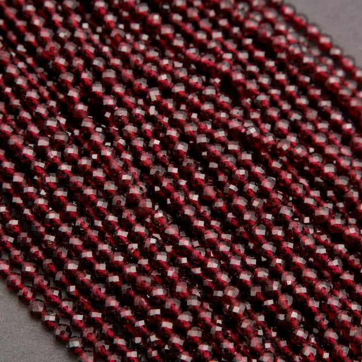 Red Garnet A · Microfaceted · Round · 2mm, 3mm, 4mm, Tejas Beads, Beads