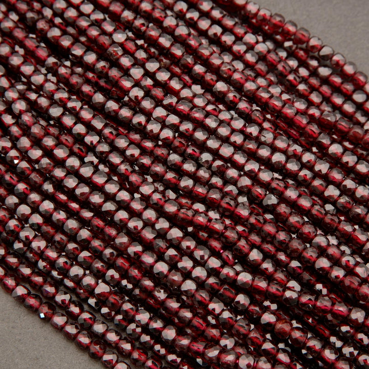 Red Garnet A · Microfaceted · Cube · 4mm, Tejas Beads, Beads
